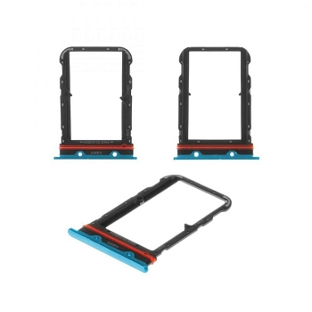 Держатель (лоток) SIM-карты для Xiaomi Mi CC9 Pro, синий